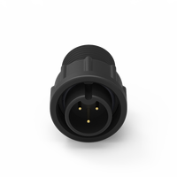 Connecteur Adaptateur Industriel Automobile Étanche IP67 4A 250V, Taille B, 3 Broches, en Laiton Moulé en Nylon, Rond avec Câble