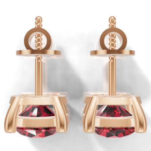 Heerani Jewels Lab Grown Round Ruby 925 <b>Sterling</b> <b>Silver</b> Classic <b>Stud</b> Vermeil Rose Gold Unisex <b>Earrings</b> - Product Image 5