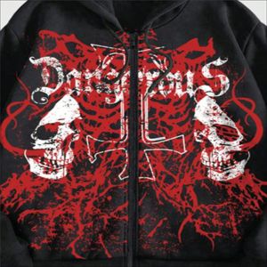 Sweat à capuche zippé personnalisé en coton épais brodé pour homme, style streetwear oversize, avec graphique imprimé 3D en relief et strass, marque privée - Product Image 3
