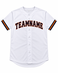 Camiseta de Béisbol Blanca Personalizada con Nombre de Equipo, Manga Corta, con Botones, Uniforme Deportivo para Hombre - Product Image 1