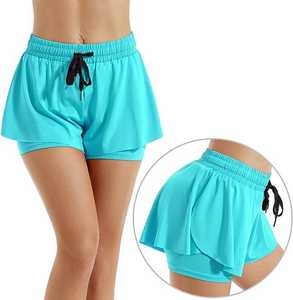 Pantalones Cortos Deportivos de Yoga y Gimnasio 2 en 1 para Mujer, Diseño de Mariposa, Transpirables, para Correr, Ciclismo, con Logotipo Personalizado - Product Image 1