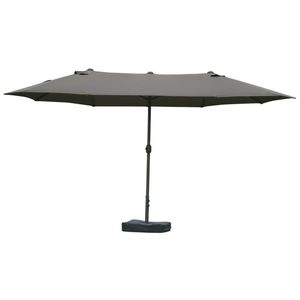 Ombrellone da Terrazzo Grigio Scuro con Base, Ombrellone da Esterno per Cortile - Product Image 5