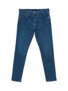 Jeans en denim de coton pour homme, coupe droite, poids moyen, coupe régulière, couleur unie, respirant, vêtements décontractés en coton, toutes saisons - Product Image 4