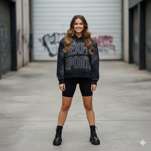 Nouveaux sweats à capuche unisexes surdimensionnés en gros, en matière de qualité, avec strass sur toute la surface, logo brodé effet vieilli, couleur unie, à fermeture éclair - Product Image 3