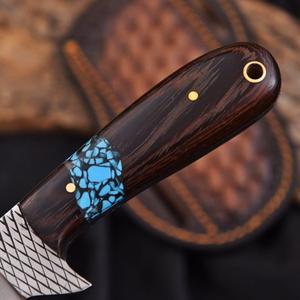 Cuchillo de Caza Nórdico Forjado a Mano de 7 Pulgadas con Madera de Wenge y Turquesa, Hoja Fija de Grado Industrial para Exteriores - Product Image 5