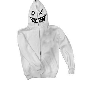 Sudadera con capucha para hombre, con estampado de farol personalizado de alta calidad, cremallera, 100% algodón, liso, cara completa, cremallera, esqueleto, diamantes de imitación - Product Image 1