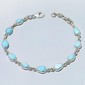 Pulsera Celestial Genuine Republic Larimar de Plata de Ley 925 con Piedra Preciosa Natural para Mujer, Regalo - Product Image 1