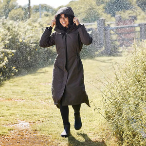 Abrigo largo para montar a caballo para mujer, abrigo ecuestre de invierno con capucha, impermeable. |   Chaqueta de Equitación para Entrenamiento - Product Image 4