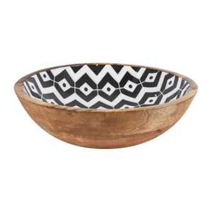 Soporte de Madera Artesanal Moderno con Rayas Blancas para Cuenco, Ecológico y Duradero para Camping, Frutas, Aperitivos, Centro de Mesa - Product Image 2