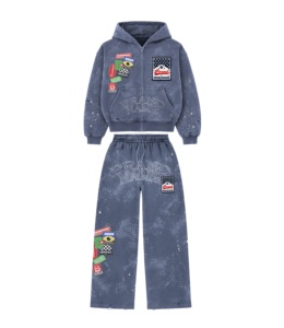 Conjunto Deportivo Casual de Dos Piezas para Hombre, Tejido en Poliéster/Algodón, con Chaqueta Cortavientos de Secado Rápido y Pantalones Cortos Estampados - Product Image 1