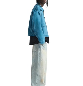 Vente en gros de vêtements de rue veste d'hiver en denim vintage de créateur personnalisée veste en jean de travail cirée en toile avec doublure en coton personnalisée de grande taille - Product Image 5