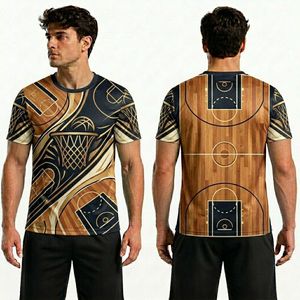 <b>Gold</b> Ornamental Wood Grain Men's T-<b>Shirts</b> Polyester Premium Quality Comfortable Athletic Short Sleeves T-<b>Shirts</b> - Product Image 1