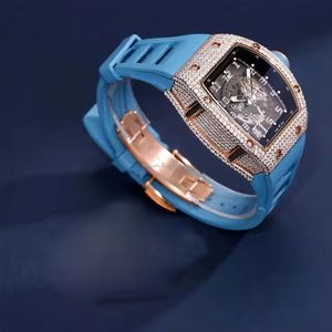 Montre en quartz Moissanite Ocean Frost moderne pour homme, avec cadran élégant et mouvement de haute qualité - Product Image 4