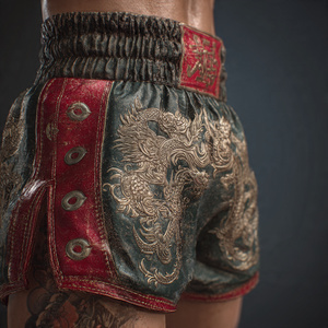 Shorts de Muay Thai de haute qualité et confortables, shorts de kick-boxing et d'entraînement, vêtements d'arts martiaux, shorts en satin sublimé pour hommes - Product Image 4