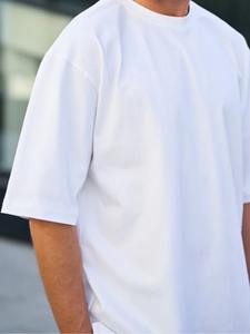 T-shirt en coton pur pour homme avec broderie de logo personnalisé, tailles plus grandes, manches courtes - Product Image 6