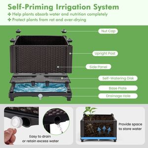 Kit de jardinières surélevées en plastique, 2 ensembles pour la culture de fleurs et de légumes, jardinières d'extérieur de qualité supérieure - Product Image 5