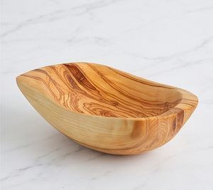 Bol à salade en bois d'acacia fait main, style Wabi-Sabi, plat de service sculpté, parfait pour la maison et la table. - Product Image 3