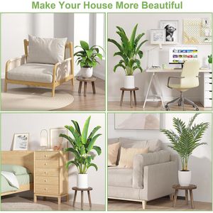 Supports à plantes en bois de style Mid-Century Modern, lot de 3, supports individuels pour pots de fleurs de 6 à 12 pouces, tabourets pour plantes d'intérieur - Product Image 3