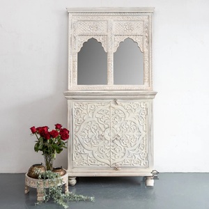 Premium Decorative Accent <b>Mirror</b> for Bedroom Intricate Carved <b>Frame</b> Styling with Antique Inspired Elegance - Product Image 3
