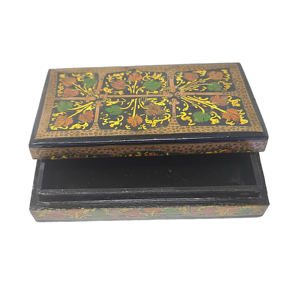 Caja Organizadora de Accesorios de Papel Maché Pintada a Mano con Diseño Floral, Caja de Regalo para Joyas y Adornos, Caja de Almacenamiento Cuadrada de Papel Maché - Product Image 4