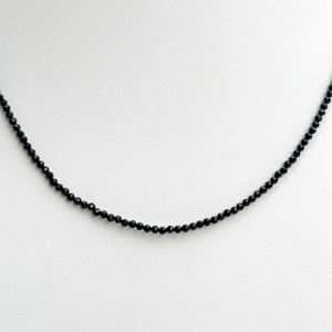 2mm High Quality Natural Black Spinel Round Faceted Gemstone Beads Necklace 925 Silver Clasps For Jewelry Making New Year Gifts - Product Image 2