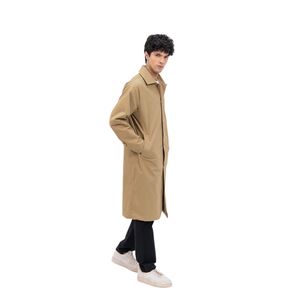 Manteau Trench Homme Élégant Écologique Respirant en Coton et Polyester à Boutons Simple pour Printemps, Automne et Hiver - Product Image 3