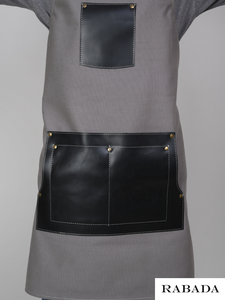 ผ้ากันเปื้อนผ้าแคนวาสผ้ากันเปื้อนหนังสำหรับเชฟทำโลโก้ออกแบบได้ตามที่ต้องการ - Product Image 3