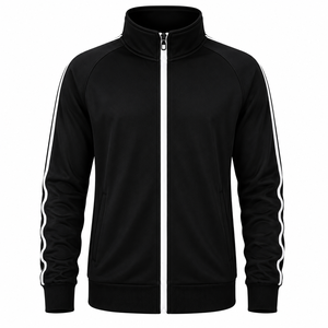 Custom Black Zip Up Activewear <b>Set</b> Breathable Performance Training Outfit for Gym Running and Casual Wear - Product Image 3