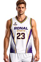 Jersey Basket Pria Logo Kustom Seragam Tim Ringan Menyerap Keringat Bahan Poliester Kaos Olahraga Grosir Pabrik