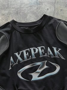 Men's Loose Fit Contrast Color <b>Patchwork</b> Short Sleeve Stand Collar T-<b>Shirt</b> OVERSIZED - Product Image 2