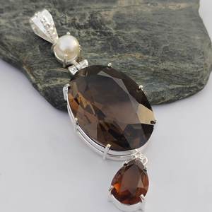 Hermoso Colgante de Cuarzo Perlado Ahumado, Plata de Ley 925, Joyería Hecha a Mano, Regalo para Mujer, Cumpleaños, Diseño Único - Product Image 6