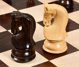 Pièces d'échecs Staunton russes vintage de 1959, Zagreb, 3,8 cm de hauteur (pour le roi), en bois de rose et buis naturel, au meilleur prix - Product Image 2