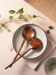 Espátula y Cuchara de Madera de Ébano con Mango Largo, Antiadherentes, Aptas para Lavavajillas, Utensilios para Uso en la Cocina del Hogar - Product Image 6