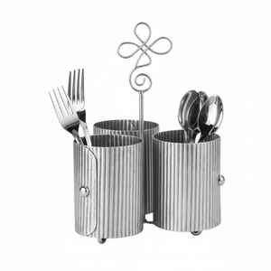 Metal Cutlery Holder Stand Spoon Fork Tissue Organizer Multi Compartment Kitchen Table Storage Rack Decorative <b>Cycle</b> Design - Product Image 6