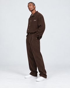 Conjunto de Camisa y Pantalones de Pana Marrón Unisex, Corte Regular, Cierre de Cremallera, Color Sólido, Estilo Casual Vintage, Ropa de Invierno, 100% Algodón - Product Image 6