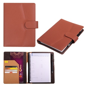 2024 meilleure vente A5 fil lié journal couverture en cuir PU avec conception de point large anneau en plastique porte-stylo au prix - Product Image 1