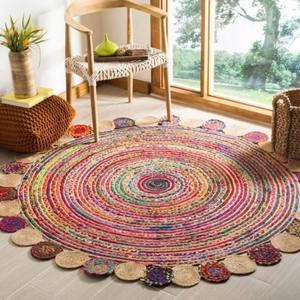 Alfombra Ovalada de Pelo Alto a Rayas, Hecha a Mano, Reversible, Lavable, Apta para Mascotas, Antideslizante, de Proveedor Local de BD - Product Image 3