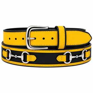 Ceinture en cuir véritable vert menthe réversible avec boucle ardillon argentée et fermoir en forme de mors de cheval - Product Image 4