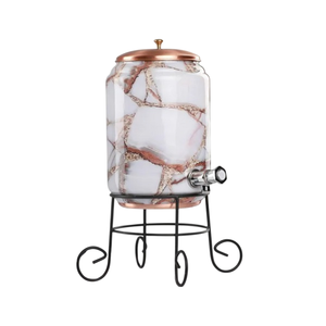 Handcrafted Copper Water <b>Dispenser</b> With Spigot Vintage Floral Design For Home Use Metal <b>Drink</b> Container Set - Product Image 4