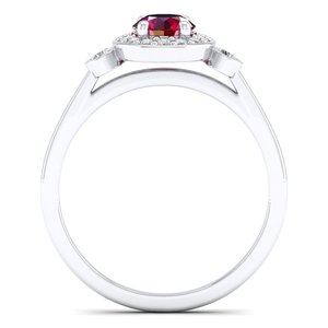 Bague en argent sterling 925 avec rubis rond de 0,5 carat, design exclusif REYES, pour femmes, certifiée GRA, bijoux fins en moissanite - Product Image 4