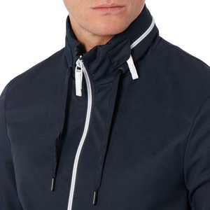 Chaqueta Bomber de Invierno para Hombre con Cuello Alto y Cierre de Cremallera, Color Azul Marino, Estilo Urbano Deportivo con Cordón Ajustable y Bolsillos con Cremallera - Product Image 4