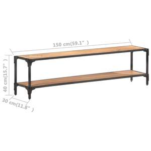 Mueble para TV de Madera Maciza de Acacia y Acero de 59.1 Pulgadas, Soporte para TV de Madera Natural - Product Image 6