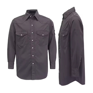 Factory Direct Workplace Safety FR Cotton High Visibility Oil Gas Stain Resistant Long Sleeve 8 OZ <b>Worker</b> <b>Shirts</b> - Product Image 6