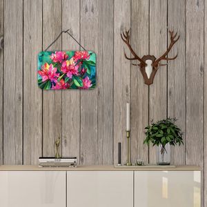 Nouveau West Virginia Rhododendrons aquarelle aluminium métal tenture murale multicolore 8HX12W porte suspendus impressions pour cuisine Bar - Product Image 4