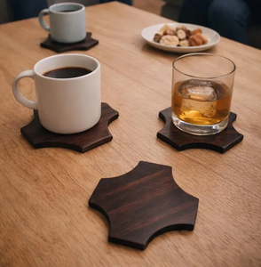Sous-verre en bois fait main |   Ensemble de 6 sous-verres, décoration de table par B H Brothers - Product Image 4