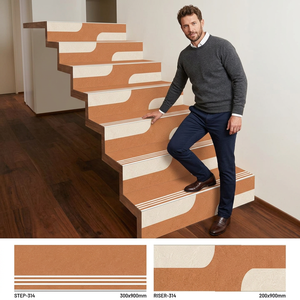 300x900mm Matte Brown Granite Look Porcelain Step Riser Tiles-10mm Durable Non-Slip Outdoor Stair Treads for Projects - Product Image 1