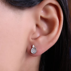 Pendientes de Plata de Ley 925 con Diseño de Granada Hechos a Mano en India, Joyería de Cristal Brillante para Mujer - Product Image 3