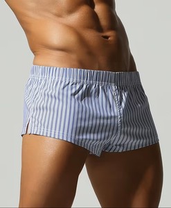 Breathable, Striped, for Home, Living Room, Comfortable, Casual, and Athletic Use, Four-Way Stretch <b>Boxer</b> Shorts - Product Image 2