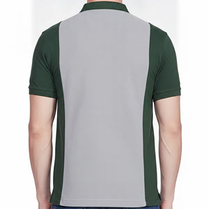Chemise Homme de Haute Qualité à Col Rabattu, Manches Courtes, Coupe Classique, Tricotée, Design Uni, Respirante, Vert, Gris, Rouge, Boutons - Product Image 3