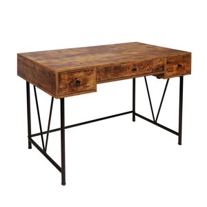 Bureau d'ordinateur moderne rétro en panneaux de particules avec revêtement Triamine et tubes en fer, 120 cm, design 3 pompes - Product Image 4